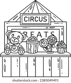 Circus Treat Isolated Coloring Page for Kids