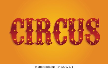 circus typography on yellow background vector illustration