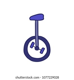 circus unicycle doodle icon
