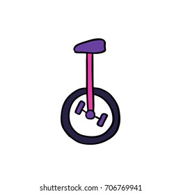 circus unicycle doodle icon