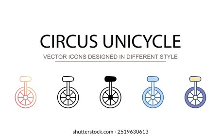 Circus Unicycle icon design with white background stock illustration