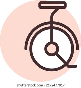 Circus unicycle, illustration, vector on a white background.