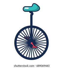 Circus unicycle one wheel bicycle icon. Cartoon illustration of circus unicycle one wheel bicycle vector icon for web design