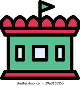 circus vector color line icon