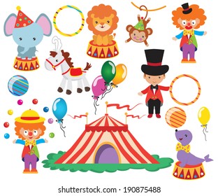 Circus vector colorful illustration 