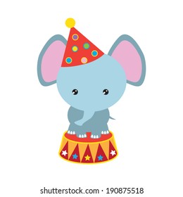 Circus vector colorful illustration of the elephant