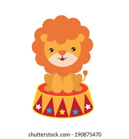 Circus vector colorful illustration of lion