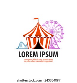 Circus Vector Logo Design Template. Attraction Or Fair Icon.