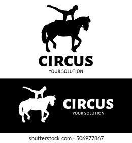 Circus vector logo. A logo in the form of a rider on a horse