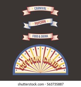 Circus vintage label banner vector illustration.