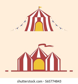 Circus vintage label banner vector illustration.