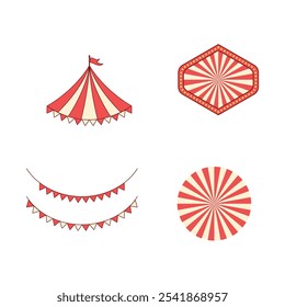 Circus vintage labels sign boards carnival elements