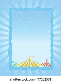 circus vintage poster. blue background