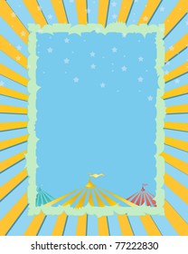 circus vintage poster. A retro circus yellow  background for a poster