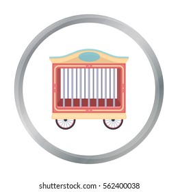 Circus wagon icon in cartoon style isolated on white background. Circus symbol stock vector illustration.