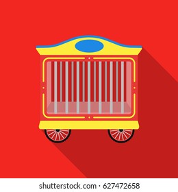Circus wagon icon in flat style isolated on white background. Circus symbol stock vector illustration.