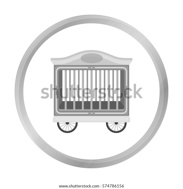 Circus wagon icon in\
monochrome style isolated on white background. Circus symbol stock\
vector illustration.