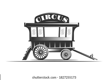 Circus wagon isolated on white background. Design elements. Vector illustration