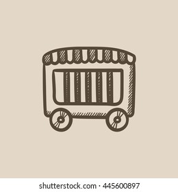 Circus wagon vector sketch icon isolated on background. Hand drawn Circus wagon icon. Circus wagon sketch icon for infographic, website or app.