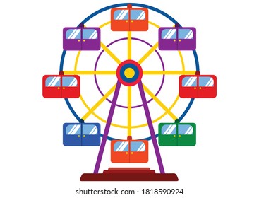 Circus Wheel. Carnival Wheel Clipart. Vector Illustration of a Carnival Wheel