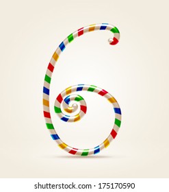 Circus wire plastic festive happy abc numeral 6