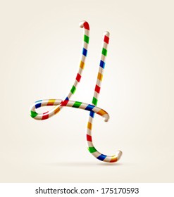 Circus wire plastic festive happy abc numeral 4