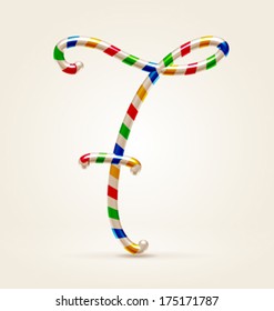 Circus wire plastic festive happy abc numeral 7