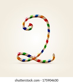 Circus wire plastic festive happy abc numeral 2 