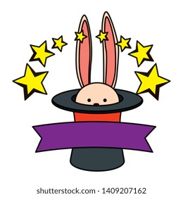 circus wizard hat with rabbit and stars