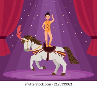circus woman in horse character