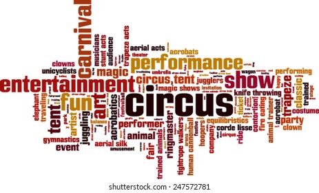 Circus word cloud concept. Vector illustration