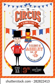 circus/carnival/ fairground birthday invitation template vector/illustration