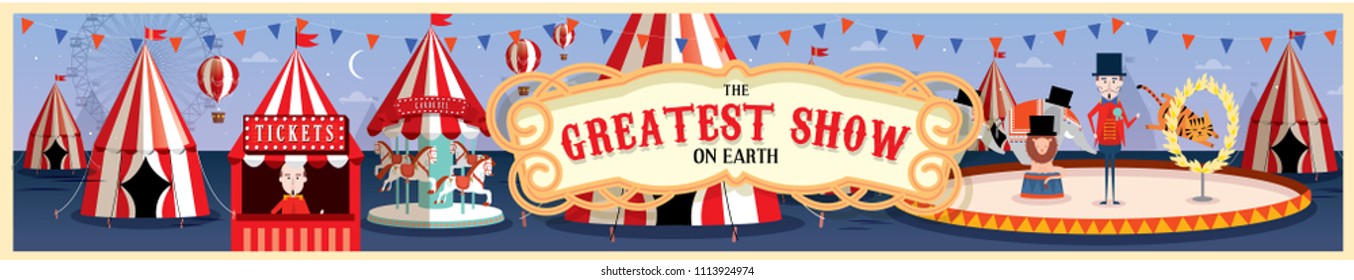 circus/carnival template vector/illustration