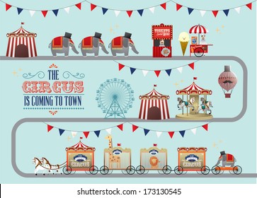 circo/feria de diversión/feria/vector de carnaval/ilustración