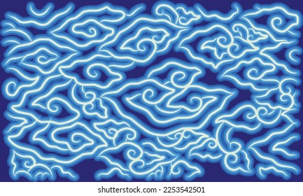 Cirebon original batik called the Mega Mendung motif can be used for backgrounds, t-shirts, clothes