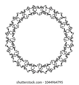 Cirlce frame of stars, round pattern for design.