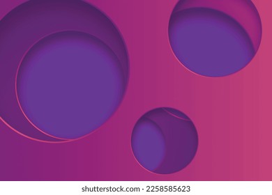 cirlce shapes holes in layers purple color
