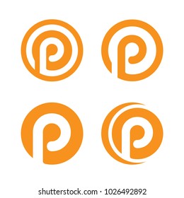 Cirle P Initial logo vector