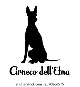 Cirneco dell'Etna. dog silhouette, dog breeds, logo, vector, silhouette,  animal, illustration, icon, sign, design, black, symbol, pet, love
