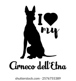 Cirneco dell'Etna. dog silhouette, dog, dog breeds, logo, vector, silhouette, i love my dog, animal, illustration, icon, sign, design, black, symbol, pet, love