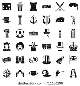 Cirque icons set. Simple style of 36 cirque vector icons for web isolated on white background