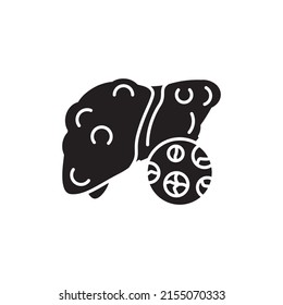 Cirrhosis fibrosis color line icon. Human diseases. Pictogram for web page, mobile app, promo.
