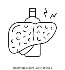 cirrhosis hepatitis line icon vector. cirrhosis hepatitis sign. isolated contour symbol black illustration