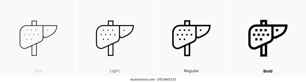 cirrhosis icon. Thin, Light Regular And Bold style design isolated on white background