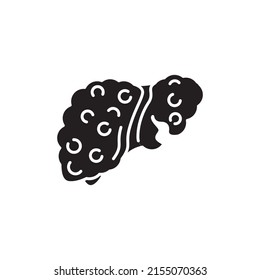 Cirrhosis liver color line icon. Human diseases. Pictogram for web page, mobile app, promo.