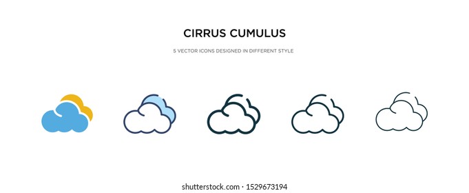 cirrus cumulus icon in different style vector illustration. two colored and black cirrus cumulus vector icons designed in filled, outline, line and stroke style can be used for web, mobile, ui