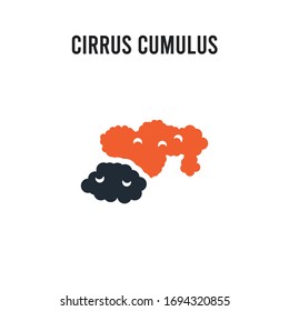 Cirrus cumulus vector icon on white background. Red and black colored Cirrus cumulus icon. Simple element illustration sign symbol EPS