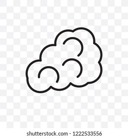 Cirrus cumulus vector linear icon isolated on transparent background, Cirrus cumulus transparency concept can be used for web and mobile