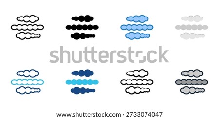 Cirrus icons set multiple style collection. Editable stroke 
