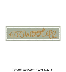 Cirved word "wool", element for logo of wool products.